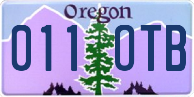 OR license plate 011OTB