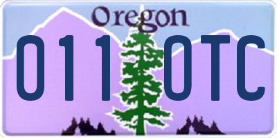 OR license plate 011OTC