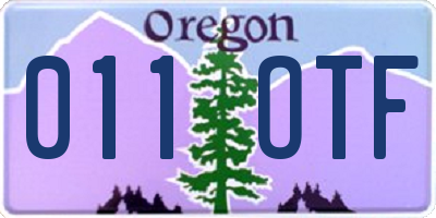 OR license plate 011OTF