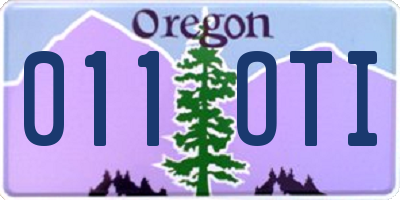 OR license plate 011OTI