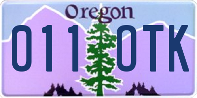 OR license plate 011OTK