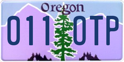 OR license plate 011OTP