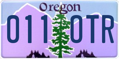 OR license plate 011OTR
