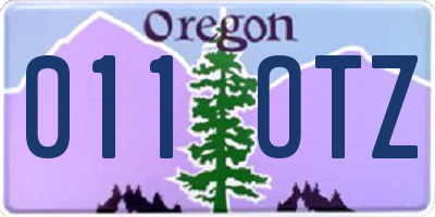 OR license plate 011OTZ