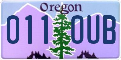 OR license plate 011OUB