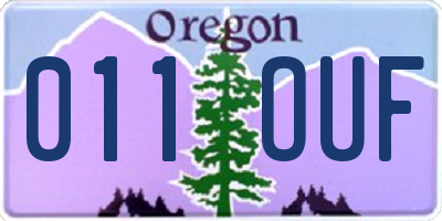 OR license plate 011OUF