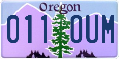 OR license plate 011OUM
