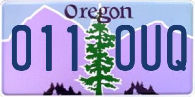 OR license plate 011OUQ