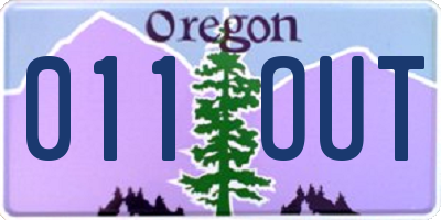 OR license plate 011OUT