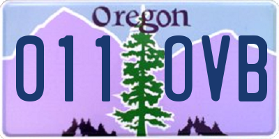 OR license plate 011OVB