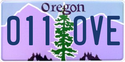 OR license plate 011OVE