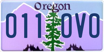 OR license plate 011OVO