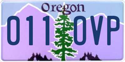 OR license plate 011OVP