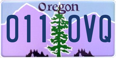 OR license plate 011OVQ