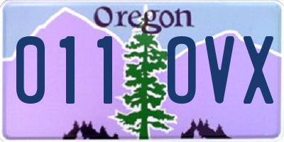 OR license plate 011OVX