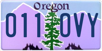 OR license plate 011OVY