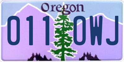 OR license plate 011OWJ