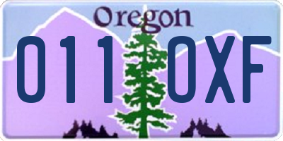 OR license plate 011OXF
