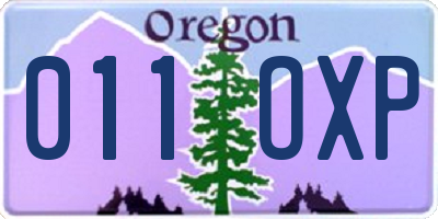 OR license plate 011OXP