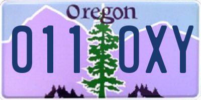 OR license plate 011OXY