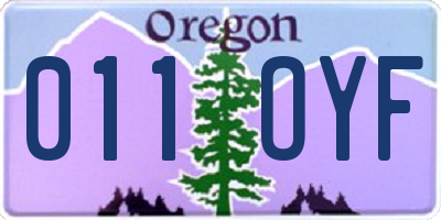 OR license plate 011OYF