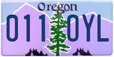 OR license plate 011OYL