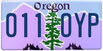 OR license plate 011OYP