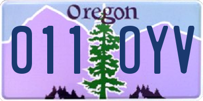 OR license plate 011OYV