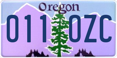OR license plate 011OZC
