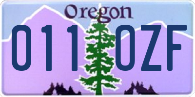 OR license plate 011OZF