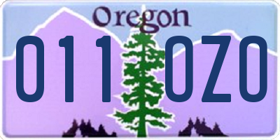 OR license plate 011OZO