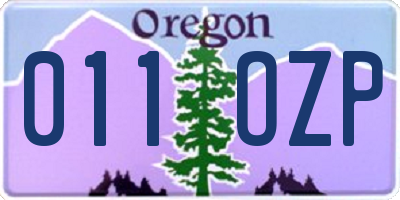 OR license plate 011OZP