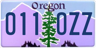 OR license plate 011OZZ