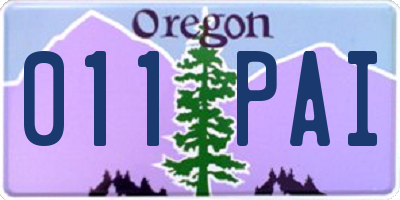 OR license plate 011PAI