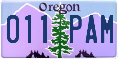 OR license plate 011PAM