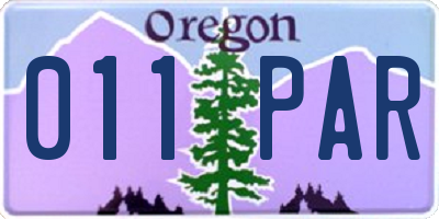 OR license plate 011PAR