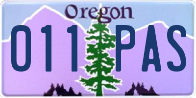 OR license plate 011PAS