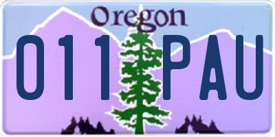 OR license plate 011PAU