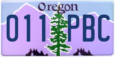 OR license plate 011PBC