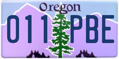 OR license plate 011PBE