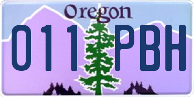 OR license plate 011PBH
