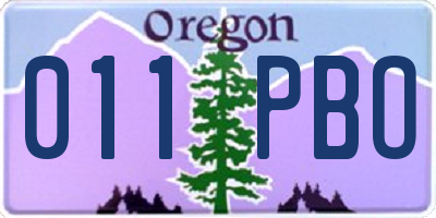 OR license plate 011PBO