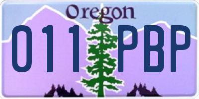 OR license plate 011PBP