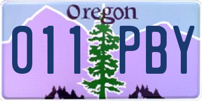 OR license plate 011PBY