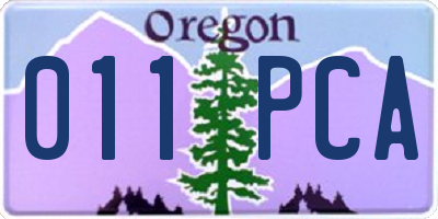 OR license plate 011PCA
