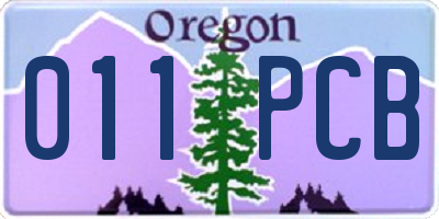 OR license plate 011PCB