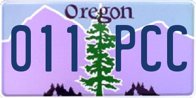 OR license plate 011PCC