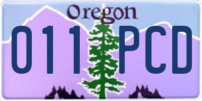 OR license plate 011PCD