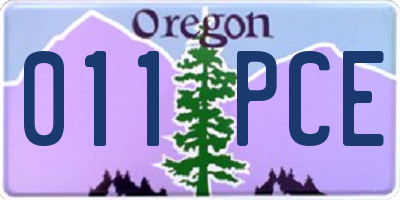 OR license plate 011PCE