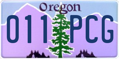 OR license plate 011PCG